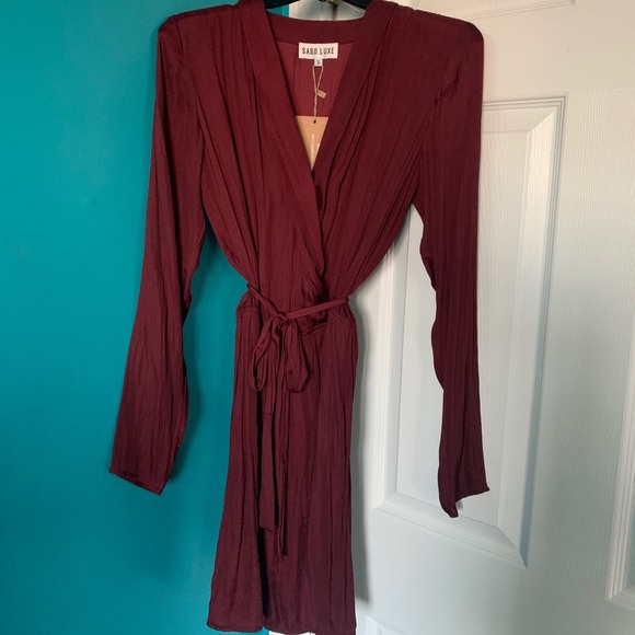 Sabo Skirt Burgundy Wrap Dress - Picture 1 of 4